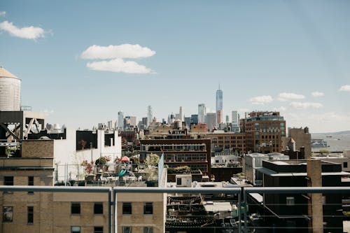 Free View of the City of New York from a Rooftop Stock Photo