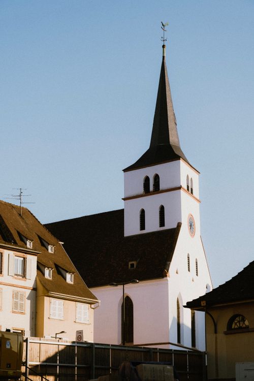 Free A beautiful gothic church in Strasbourg, France captured in warm daylight. Stock Photo