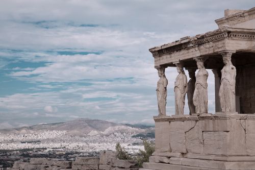 Ancient Greek temple, Erechtheion at the Acropolis