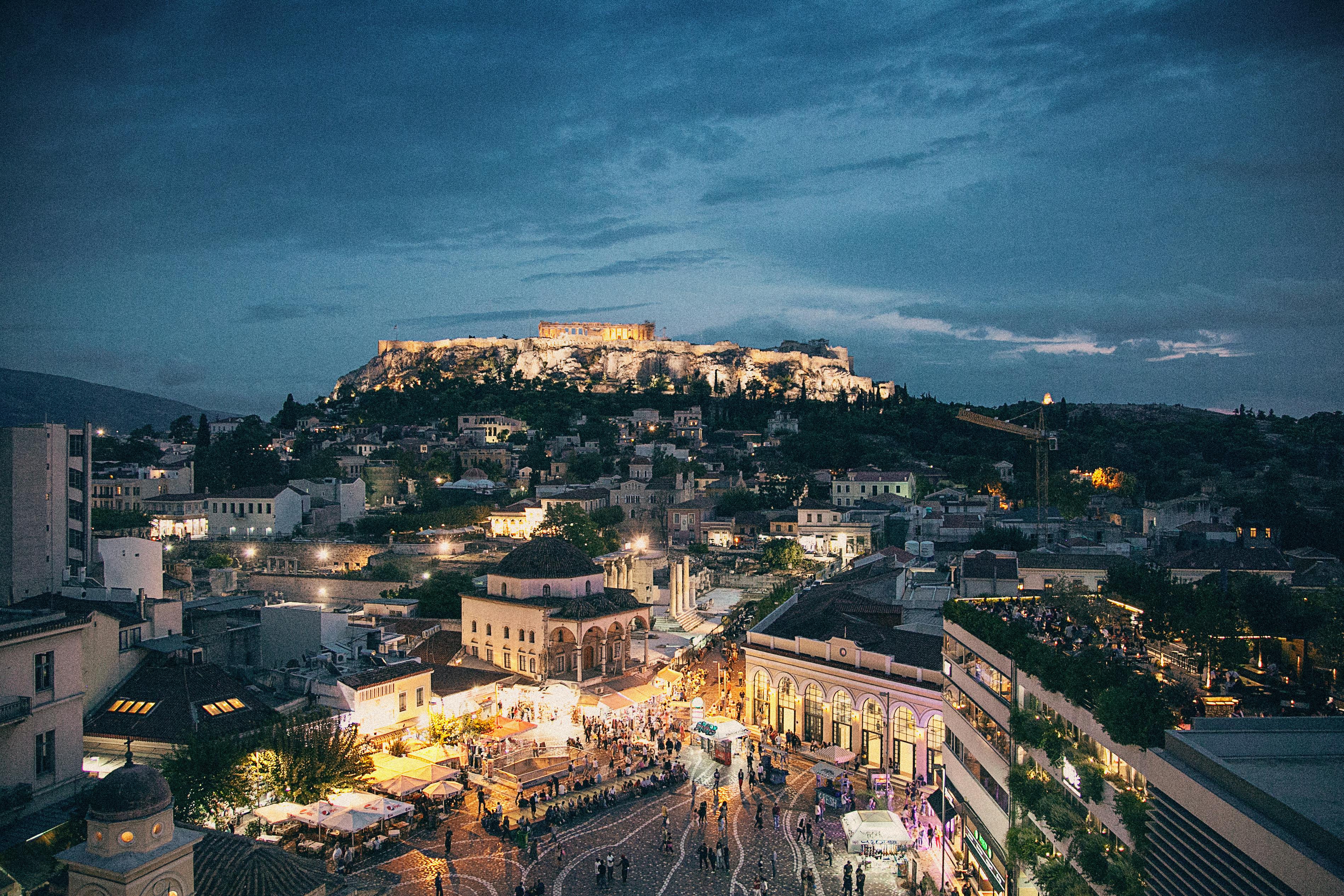 Wallpaper Acropolis Athens Greece sky clouds 5K Travel 23357