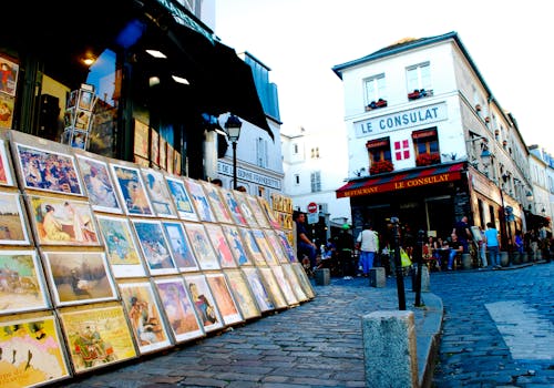 Paris, parke taşı, Sanat içeren Ücretsiz stok fotoğraf
