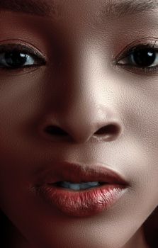 High-resolution close-up portrait emphasizing natural beauty with detailed features.