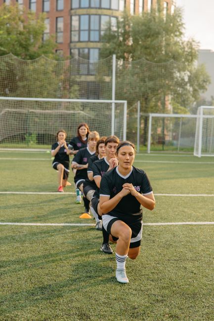 soccer players training pitch