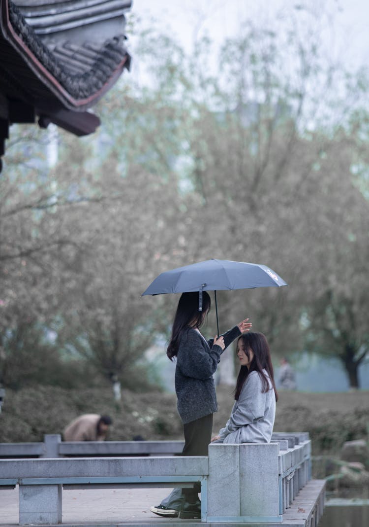 Two Women With An Umbrella