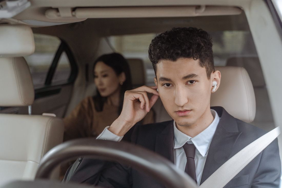 Chauffeur-driven executive transport with senior passenger