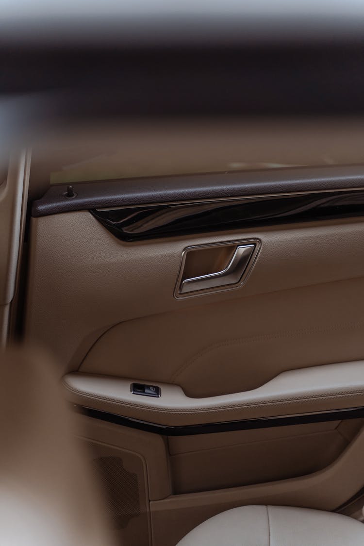 Brown And Silver Car Door