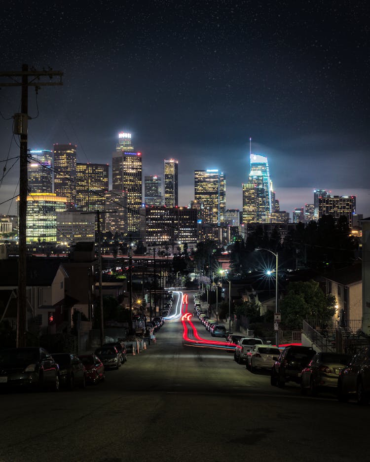 A Street In A City At Night