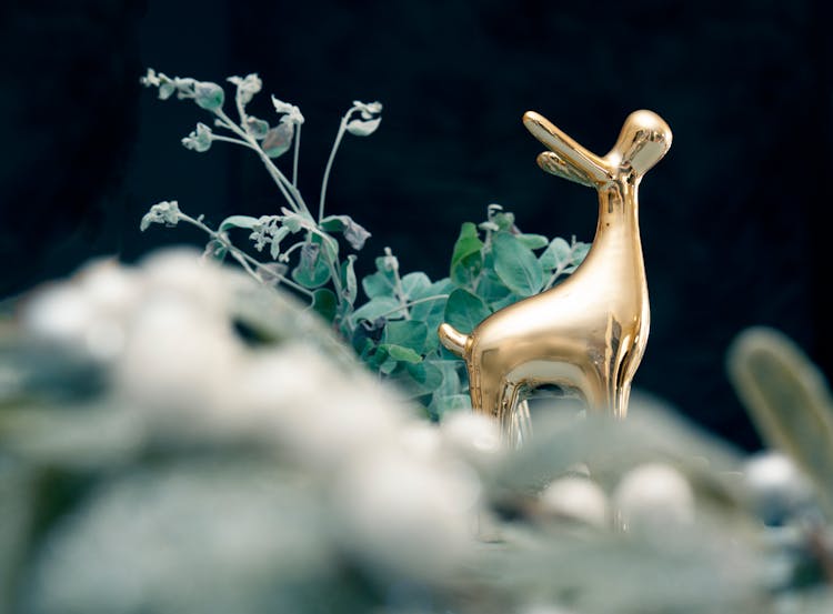 Close Up Of Golden Reindeer