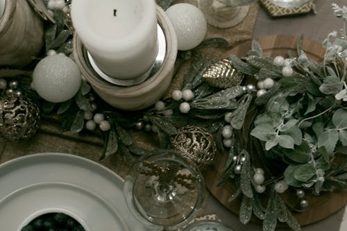 Christmas Decorations on a Table 