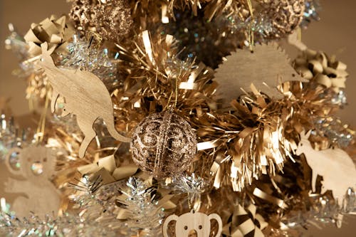 Foto stok gratis bergembira, dekorasi Natal, emas