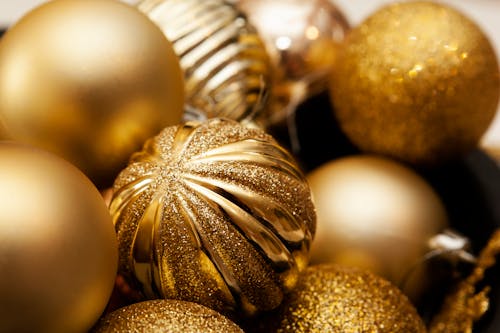 Gold Christmas Baubles Ornaments