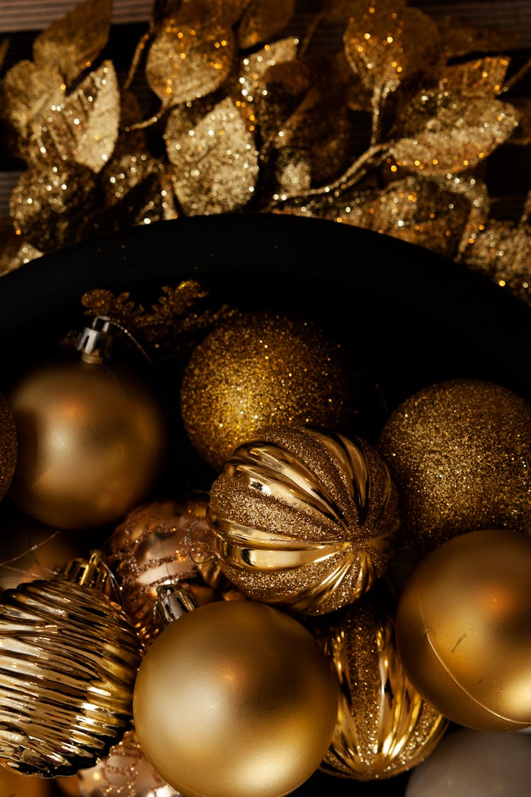 Golden Christmas Ornaments