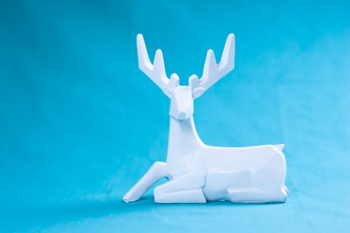 White Reindeer Figurine 
