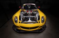 Engine of a Yellow Ferrari 599