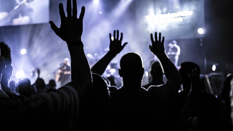 Group Of People Raising Hands Silhouette Photography