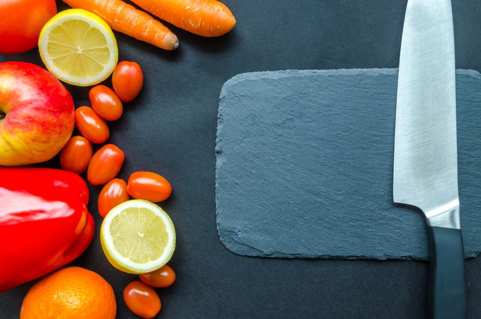 fresh vegetables cutting board
