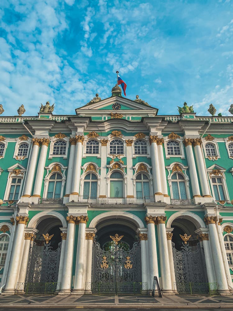 Steel Gate Entrances Of The Hermitage Museum In St. Petersburg, Russia