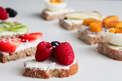 Round Pastry With Fruit Toppings