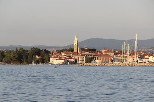 A Town with Marina Near Body of Water