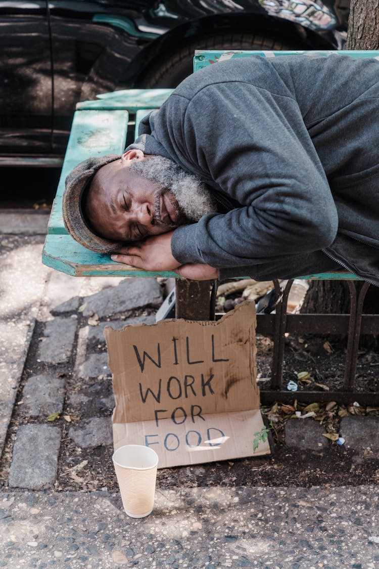 Man Sleeping At Bench