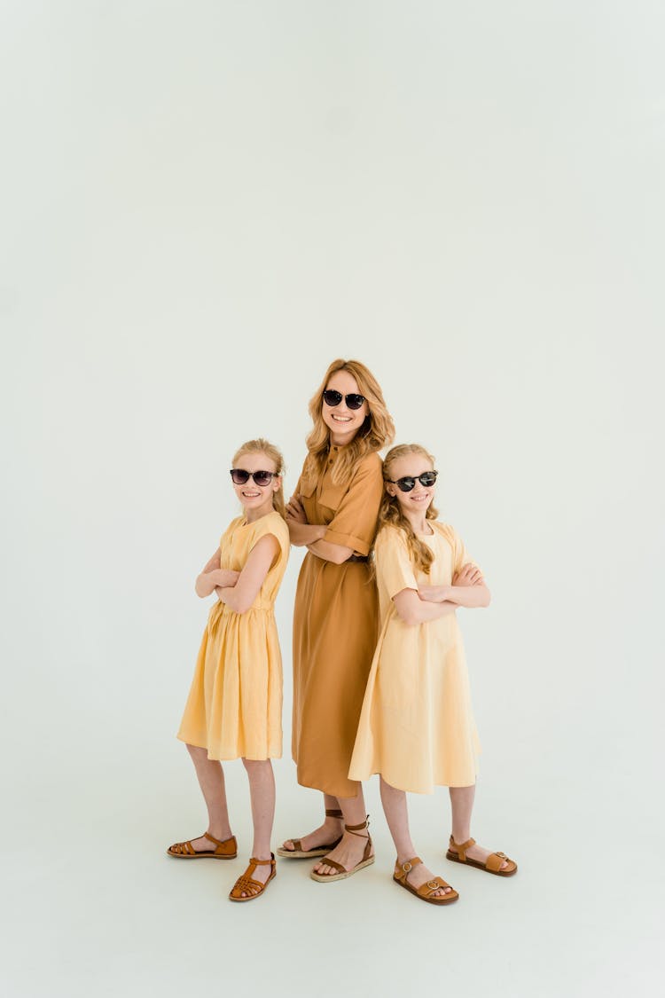 Woman And Children Wearing Sunglasses