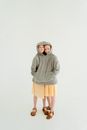 Two Girls in Gray Hoodie Jacket with White Background