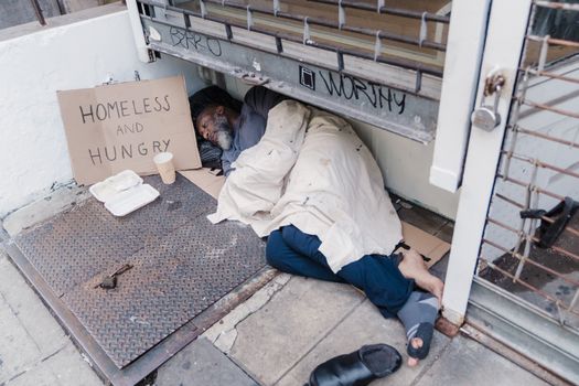 Man Sleeping on the Street