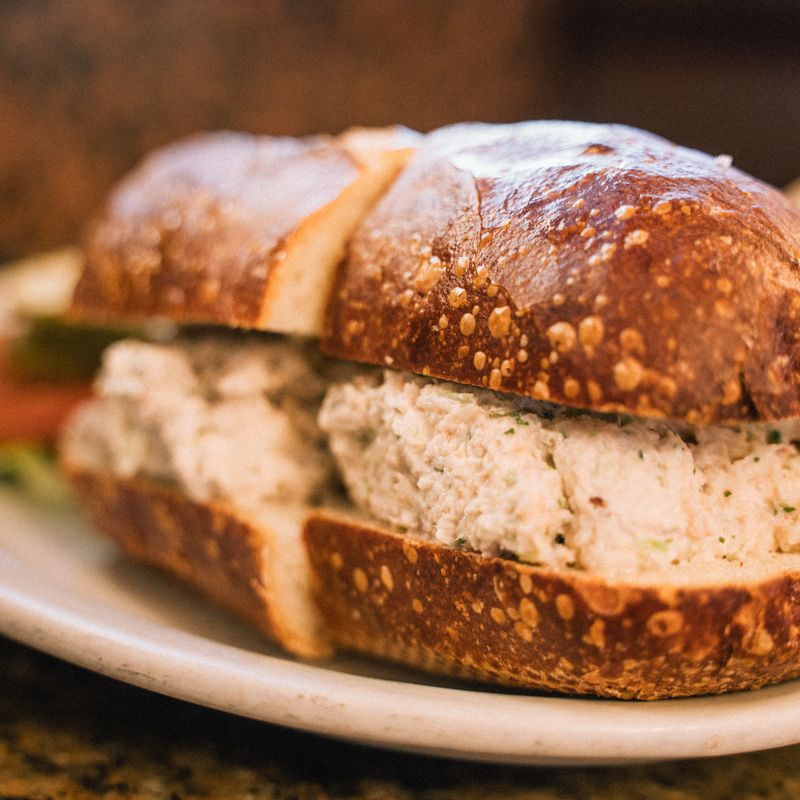 Classic Chicken Salad Sandwich Filling with Celery and Mayo
