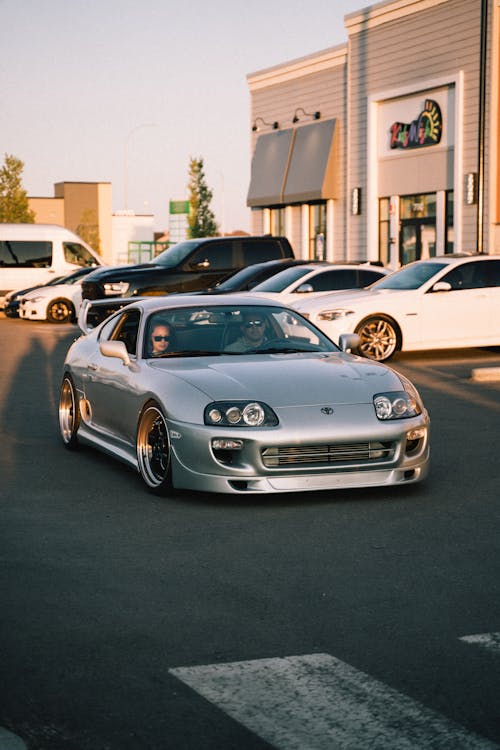 Silver Toyota Supra on Parking Lot