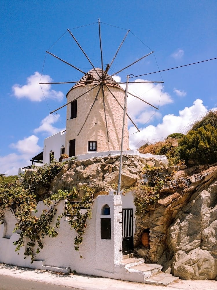 Windmill On Naxos Island, Cyclades, Greece 