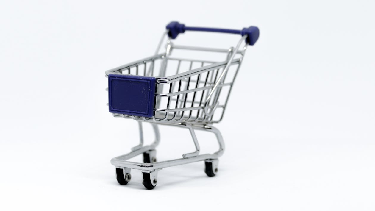Free Gray Steel Shopping Cart Stock Photo