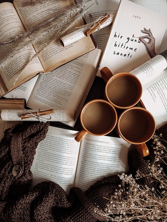 Cups of Coffee and Books · Free Stock Photo