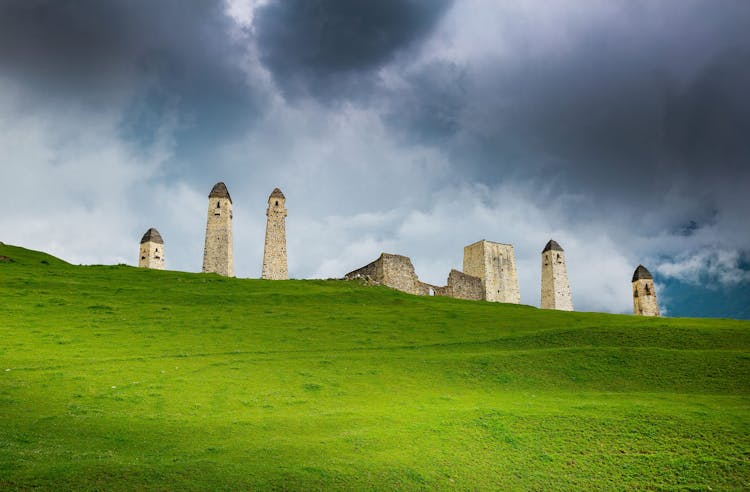 Gothic Towers On Hill