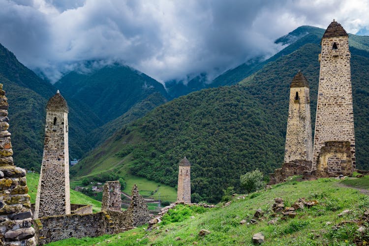 Towers On Green Grasses