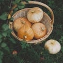 Brown Woven Basket With Apple Fruits