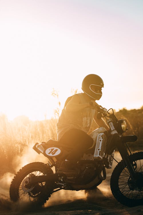 摩托車, 日落, 穿著 的 免费素材图片