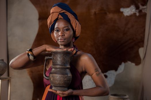 A Woman Holding a Jar