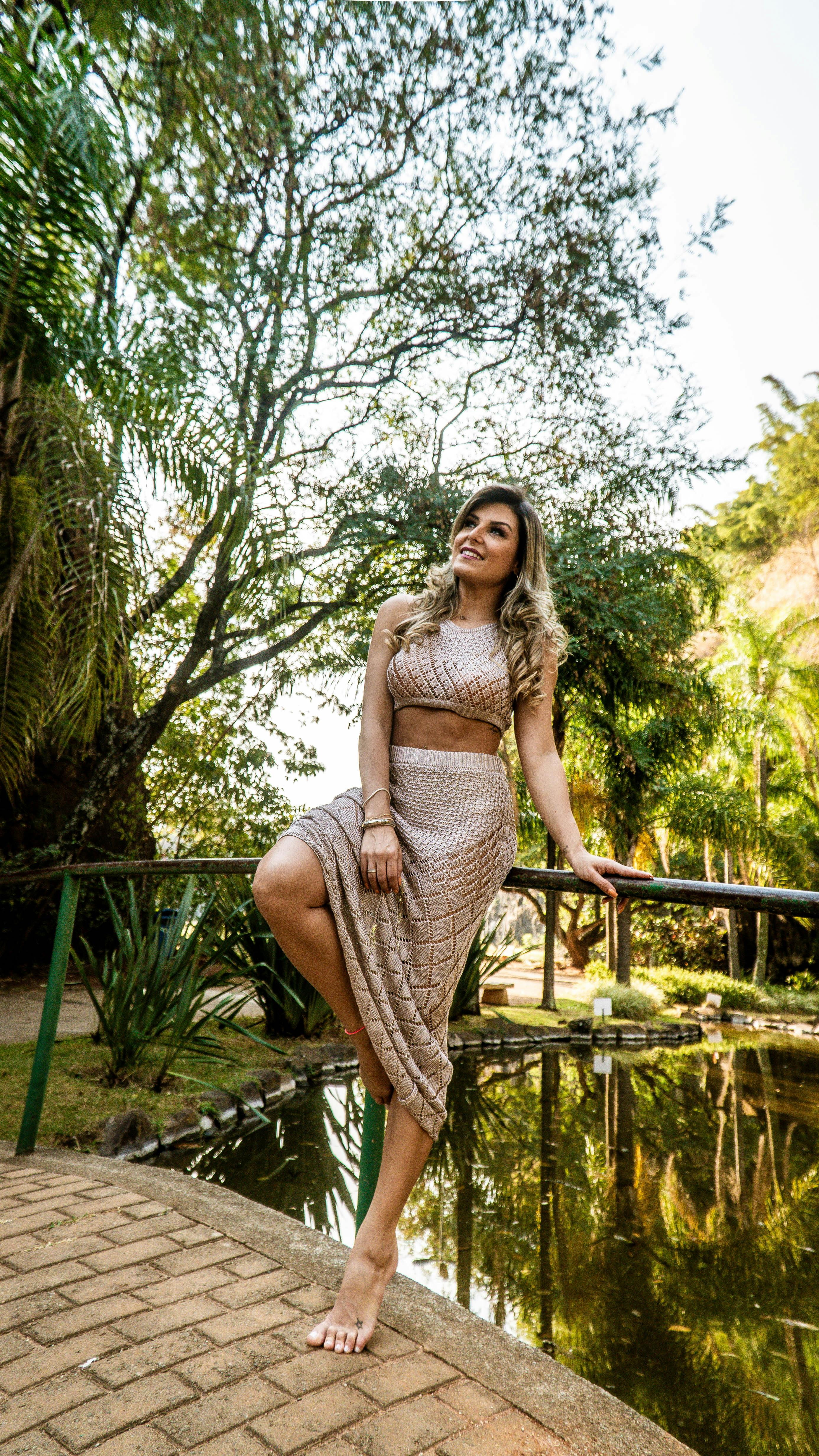 wood nature fashion woman