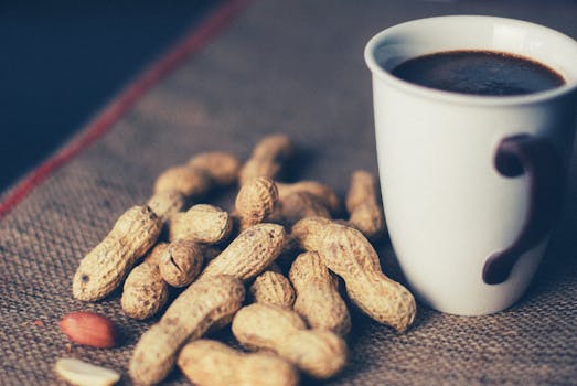 Free stock photo of coffee, cup, mug, nuts