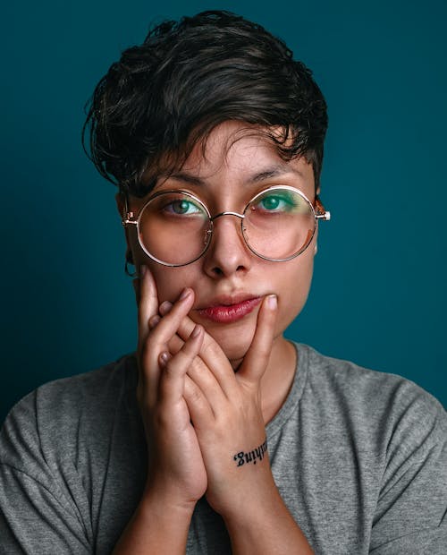 Free 
A Short Haired Woman Wearing Eyeglasses Stock Photo