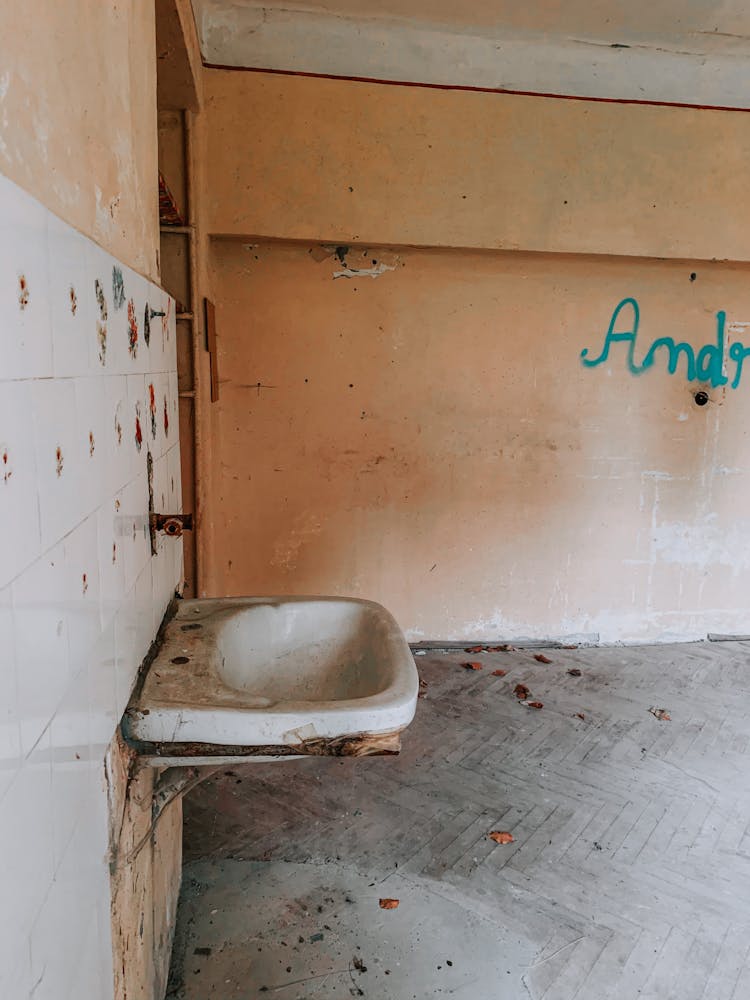 Sink In A Destroyed Bathroom