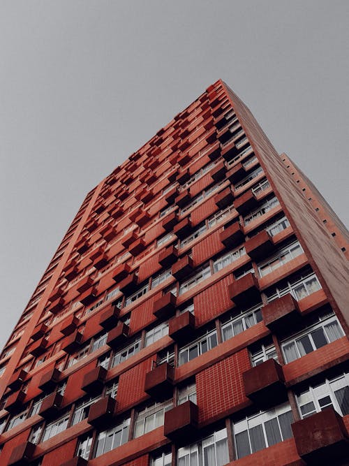 Low Angle Shot of a Brown Building