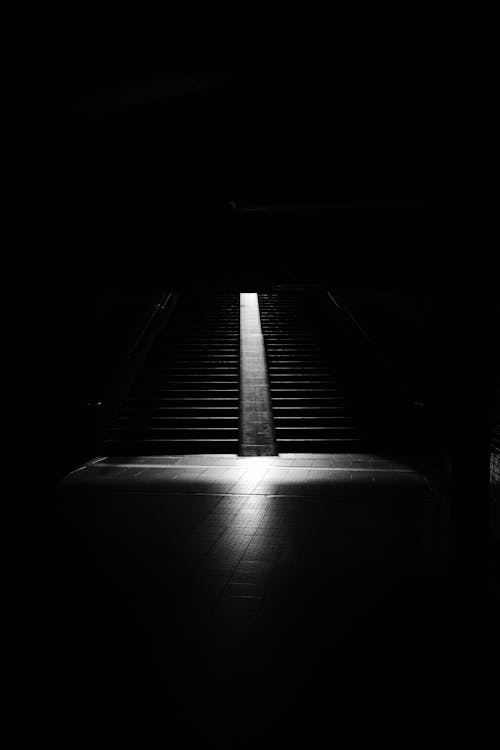 Foto profissional grátis de corrimão, escadaria, escuro