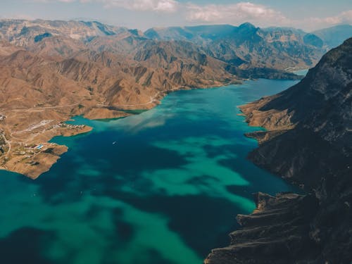 Kostenloses Stock Foto zu berge, blaues wasser, drohne erschossen