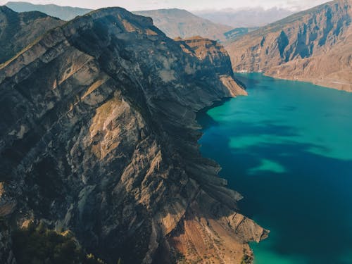 Kostenloses Stock Foto zu berge, blaues wasser, drohne erschossen