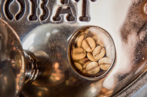 Close-up of Coffee Beans on a Coffee Machine