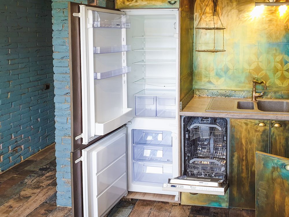Modern refrigerator in a kitchen