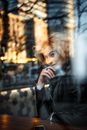 Woman in Black Leather Jacket