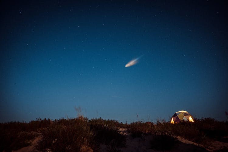 Meteorite Falling From Night Sky