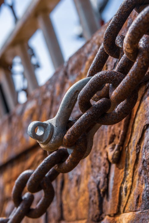 Free stock photo of rope metal rust chain